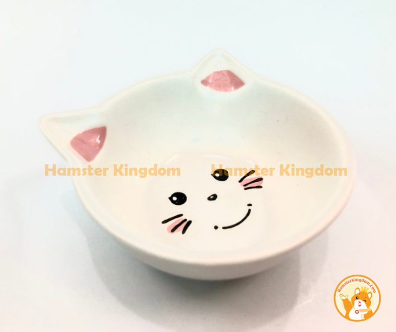 Chén sứ mèo trắng nhỏ - Chén ăn cho Hamster