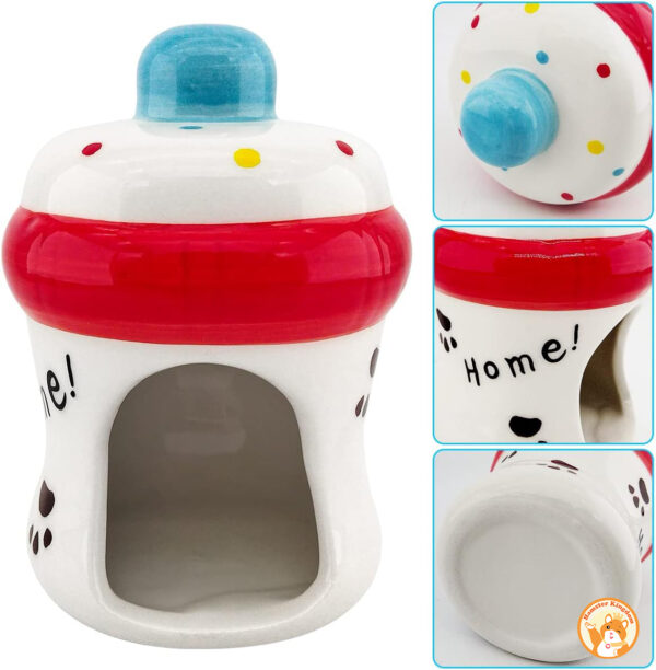 Nhà ngủ Bình sứ sữa cho chuột hamster - Hình ảnh 2