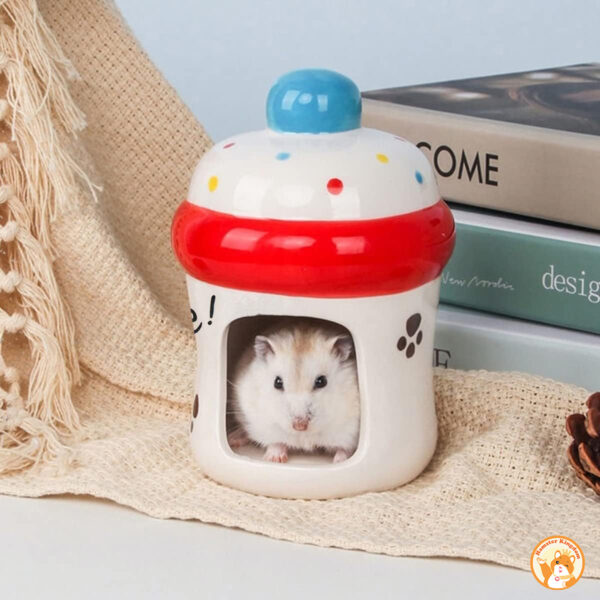 Nhà ngủ Bình sứ sữa cho chuột hamster - Hình ảnh 4