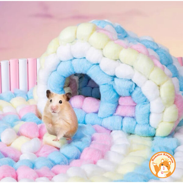 Bông gòn màu lót chuồng, phụ kiện cho chuột hamster - Hình ảnh 2