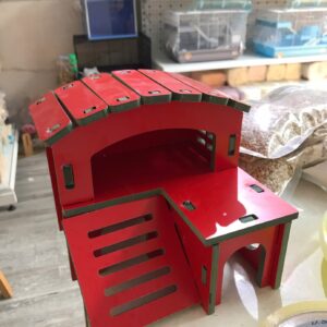 Nhà Ngủ Gỗ màu Tầng Tròn Cửa Lớn Hamster Kingdom