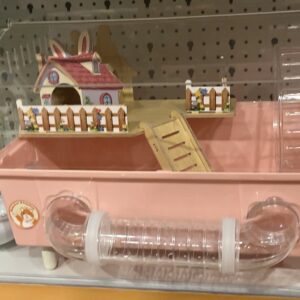 Lồng Mica Full Phụ Kiện Nhà Gỗ 45cm Hamster Kingdom