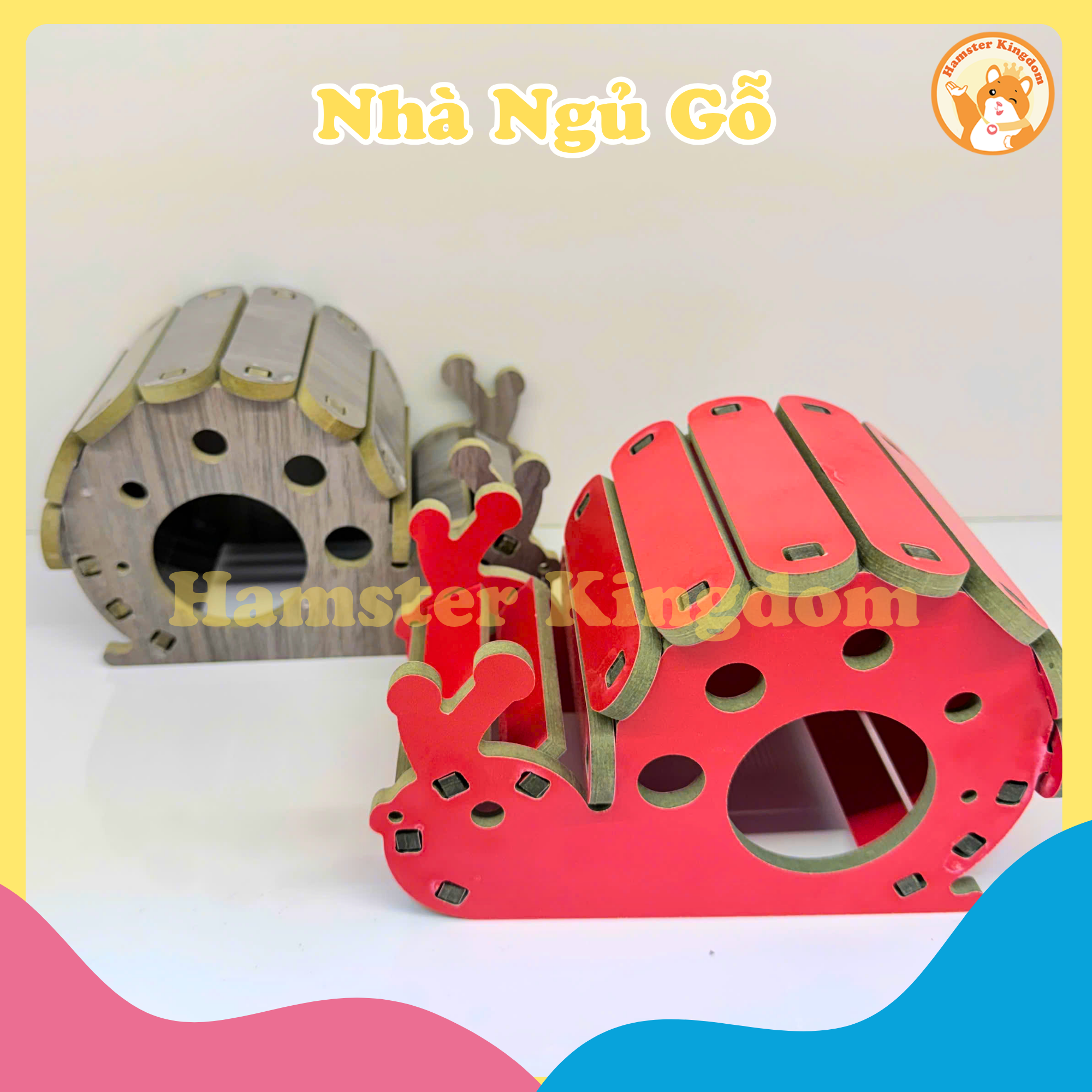Nhà Ngủ Gỗ Màu Ốc Sên Hamster Kingdom
