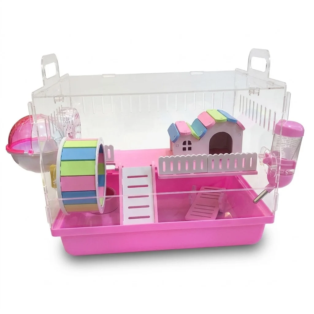 Lồng Mica Nhỏ Full Phụ Kiện + Nhà Tắm Hamster Kingdom